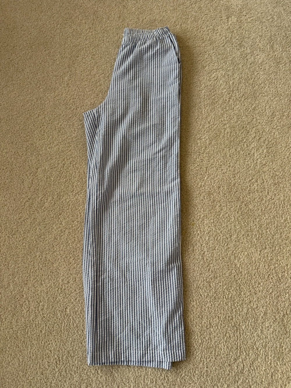 Garage Blue and White Straight Leg Pants
